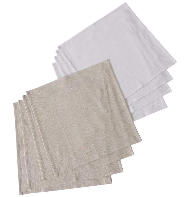 Tovagliolo in cotone bianco, dimensione 40 x 40 cm